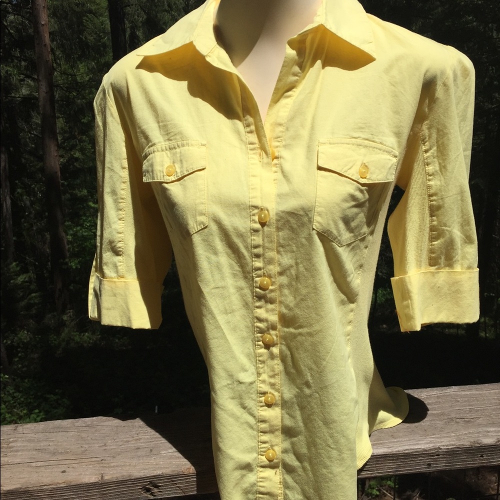 Style & Co. Classic button down shirt mellow yellow - Picture 3 of 9